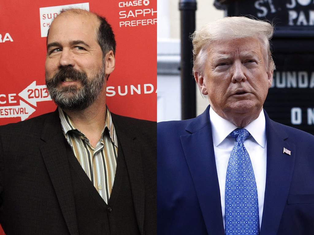 (L-R) Former Nirvana bassist Krist Novoselic and U.S. President Donald Trump.