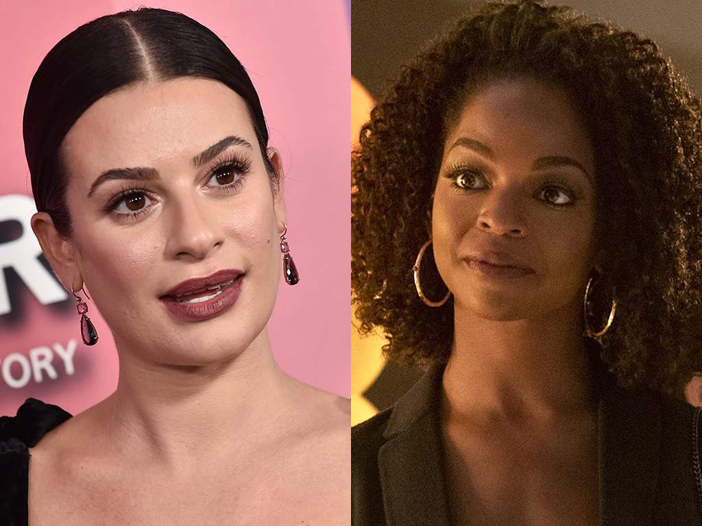 (L-R) Former 'Glee' co-stars Lea Michele and Samantha Marie Ware.
