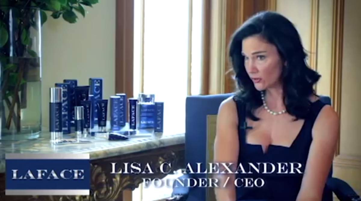 Lisa Alexander is shown in this still image from video on the LAFACE Skin Care website.