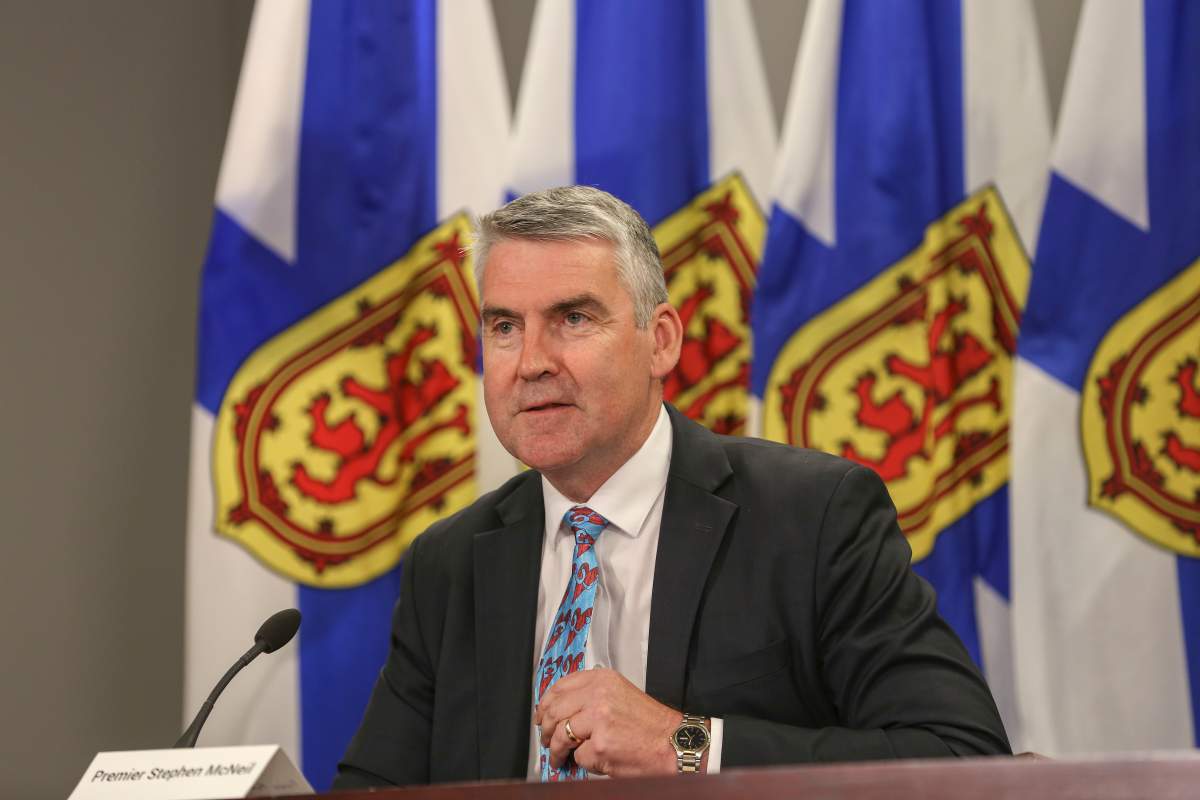 Premier Stephen McNeil speaks at a press briefing in Halifax on Friday, June 26, 2020.