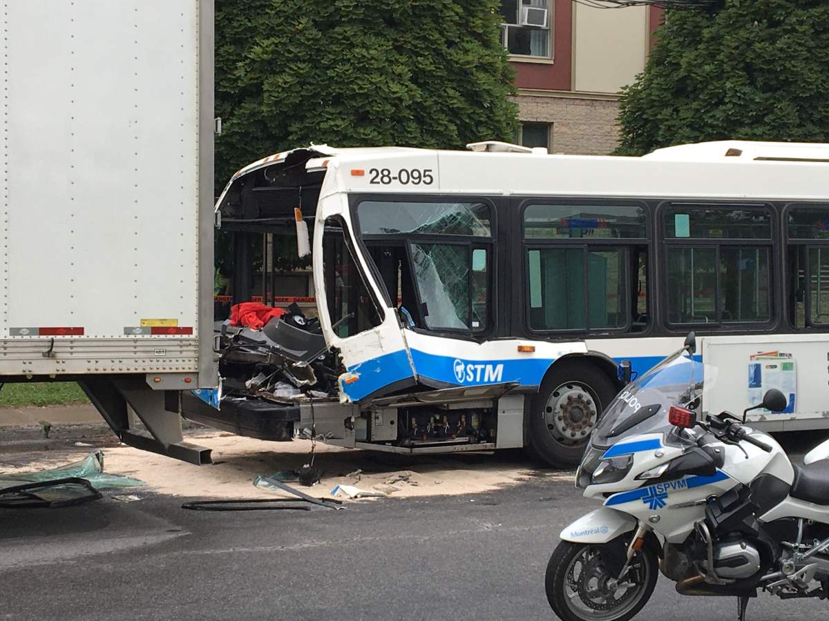The scene of the collision on Henri-Bourassa Boulevard.