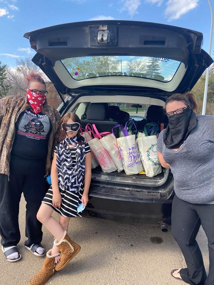 Wanda Vienneau does some drop offs in Edmonton