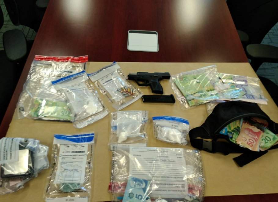 Port Hope police seized drugs, a loaded gun and cash on Wednesday.