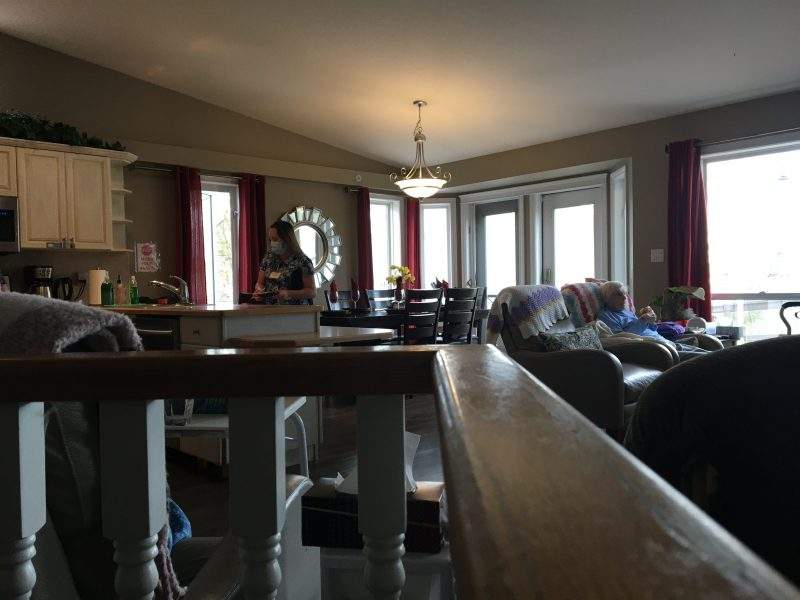 Main living room at Community Care Cottage.