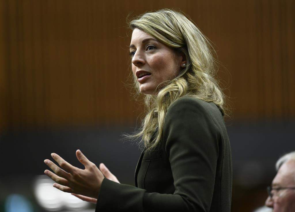 Minister of Economic Development Melanie Joly rises during Question Period in the House of Commons on Parliament Hill in Ottawa on Friday, Jan. 31, 2020.