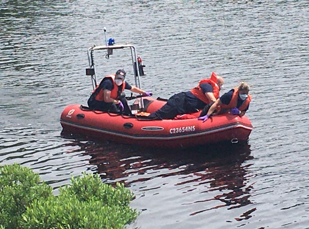 A search and rescue team looks for a missing girl along Kearney Lake in Halifax on Thursday, June 25, 2020. 