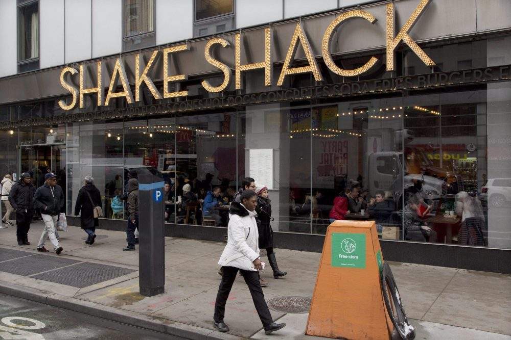 A Shake Shack restaurant is shown in New York City in this March 4, 2016 file photo.
