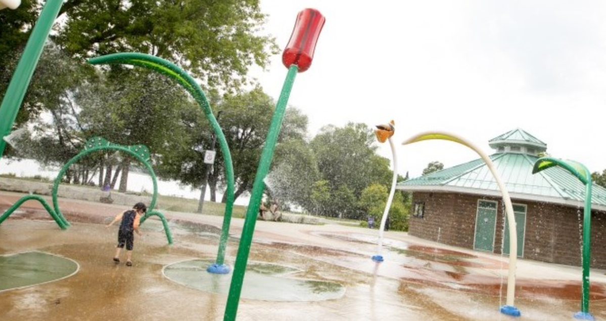A splash pad in Peterborough, Ont.