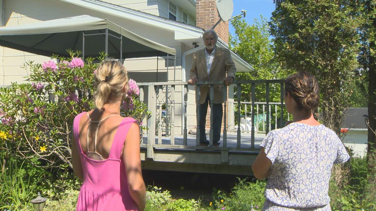 John Messerlian has stage four kidney cancer, until his daughters’ self-isolation is through he’s only able to give them love from the deck.