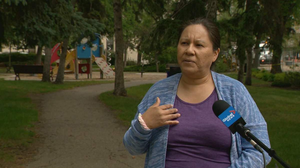 Kerry Bellegarde-Opoonechaw talks to Global News about raising three children in Regina’s North Central neighborhood.