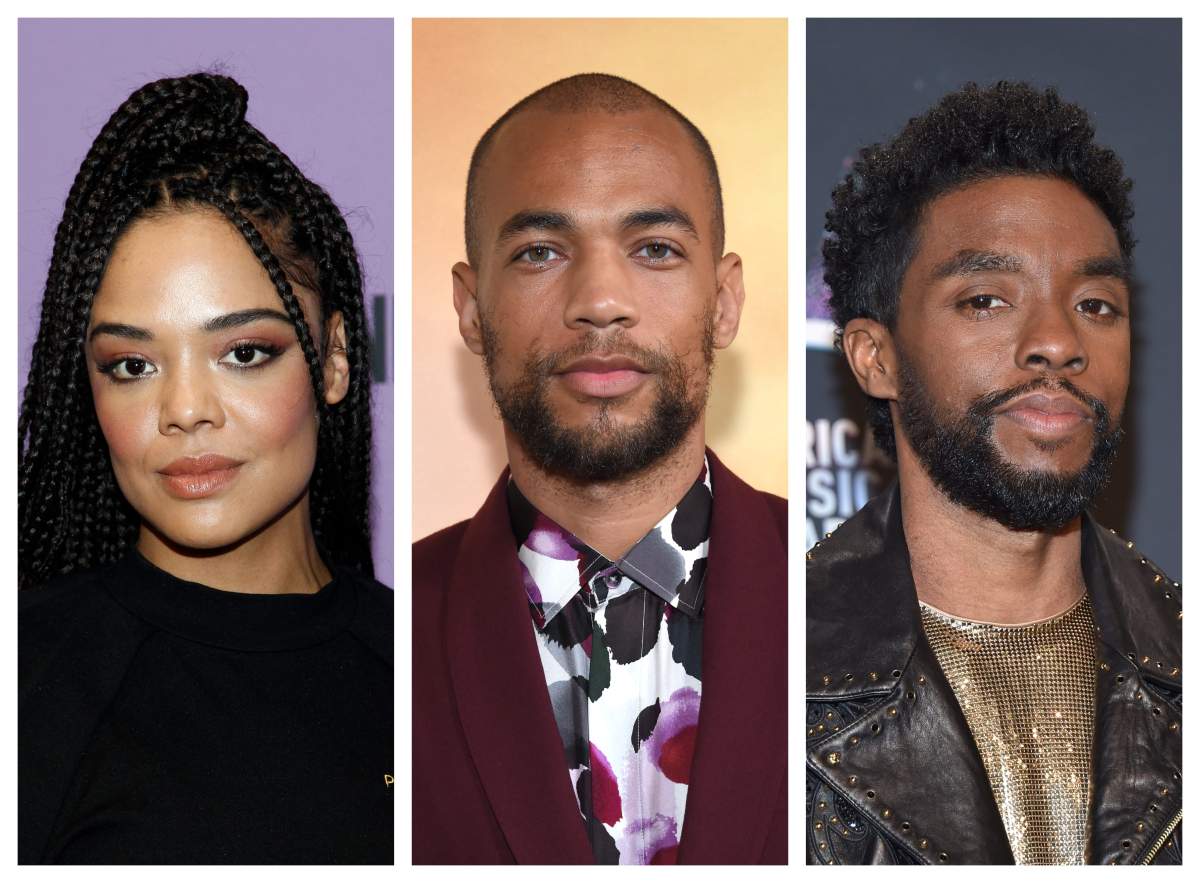 From left: Actors Tessa Thompson, Kendrick Sampson and Chadwick Boseman.