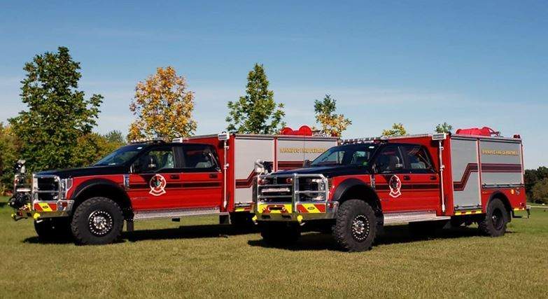 Specially-designed wildland firefighting apparatuses, nicknamed the “Bisons,” owned by the city of Winnipeg.