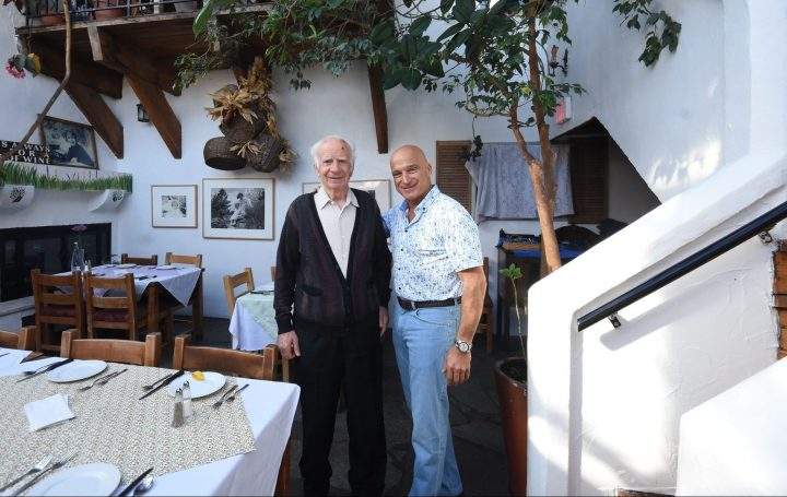 Theo Theodosakis (left) and new owner Greg Condon (right) at Theo's Restaurant in Penticton, B.C. 