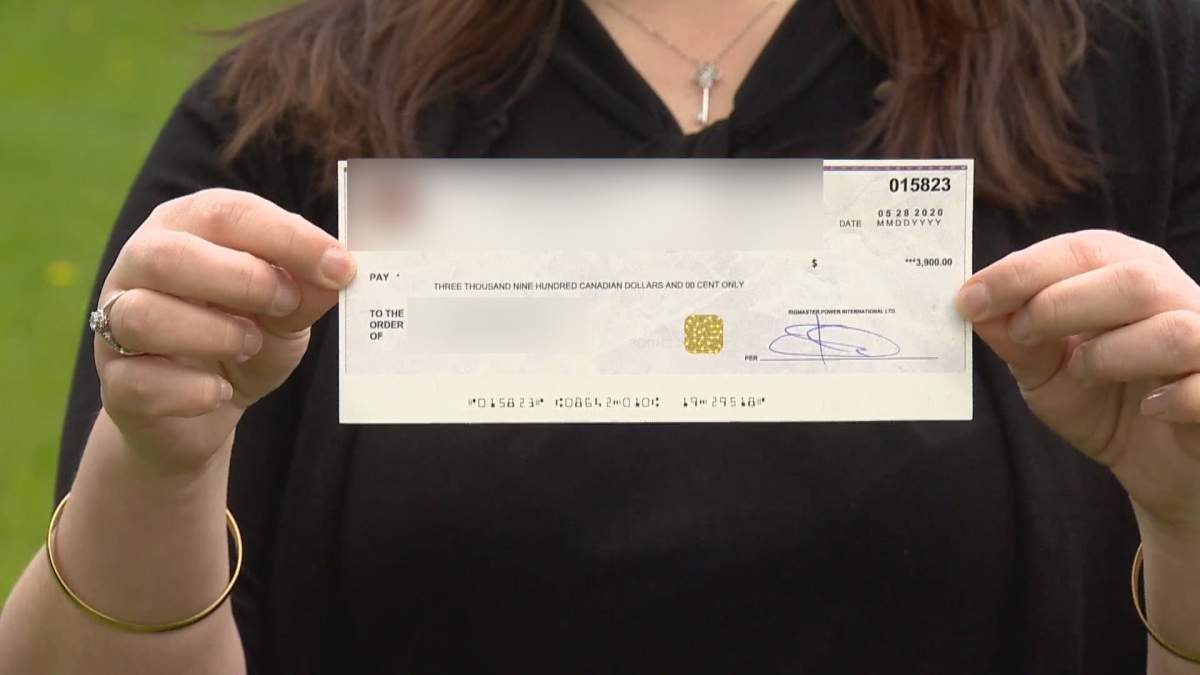 Calgarian holds up fraudulent cheque sent as part of online employment scam