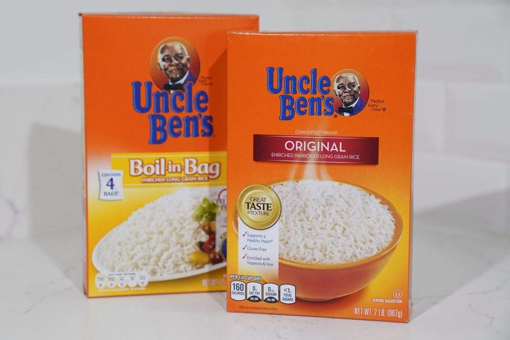 Boxes of Uncle Ben’s rice are displayed on Wednesday, June 17, 2020, in Long Beach, Calif.