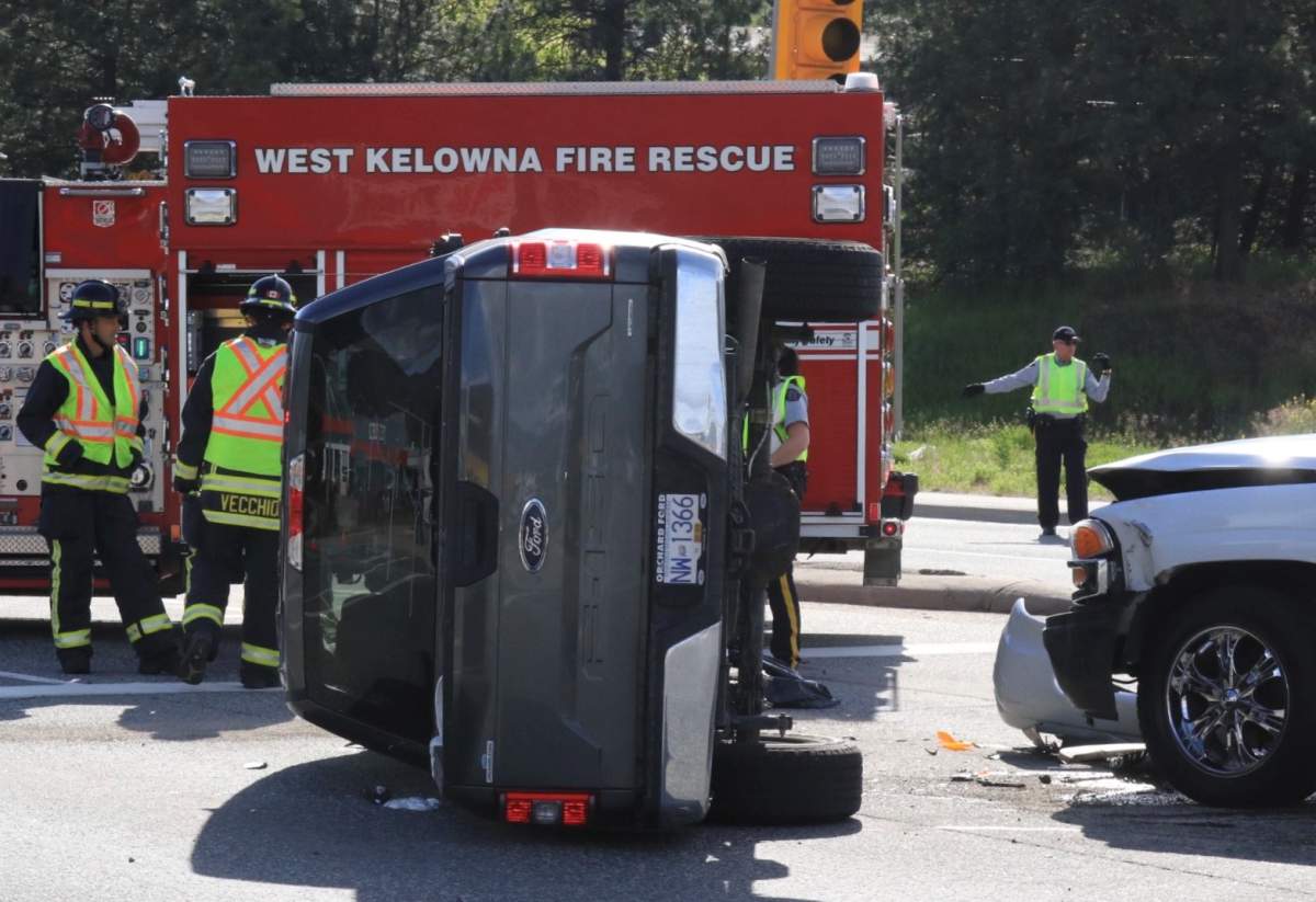 Another view of the two-vehicle incident.