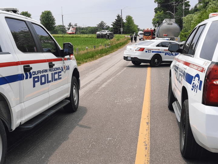 The scene of a fatal crash in Whitby on Monday.