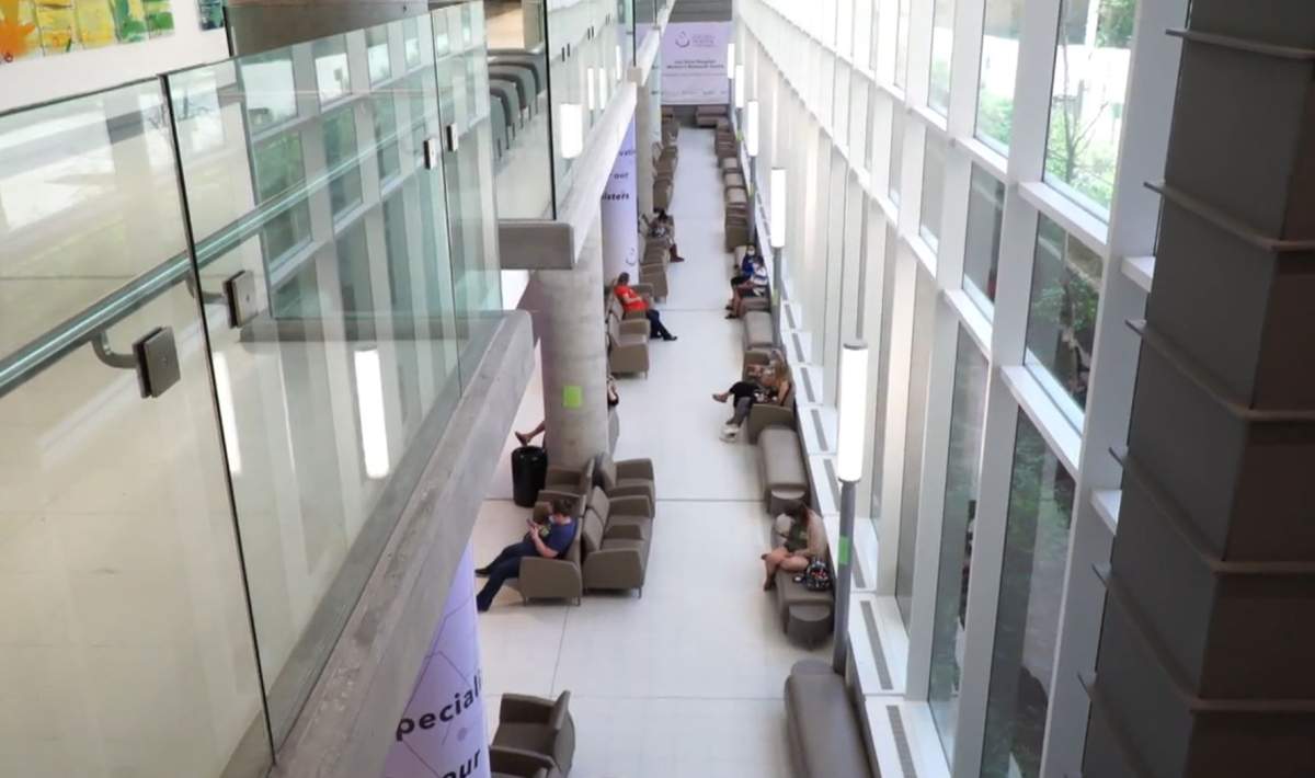 People waiting inside the Royal Alexandra Hospital in Edmonton, Alta. on Tuesday, June 16, 2020.
