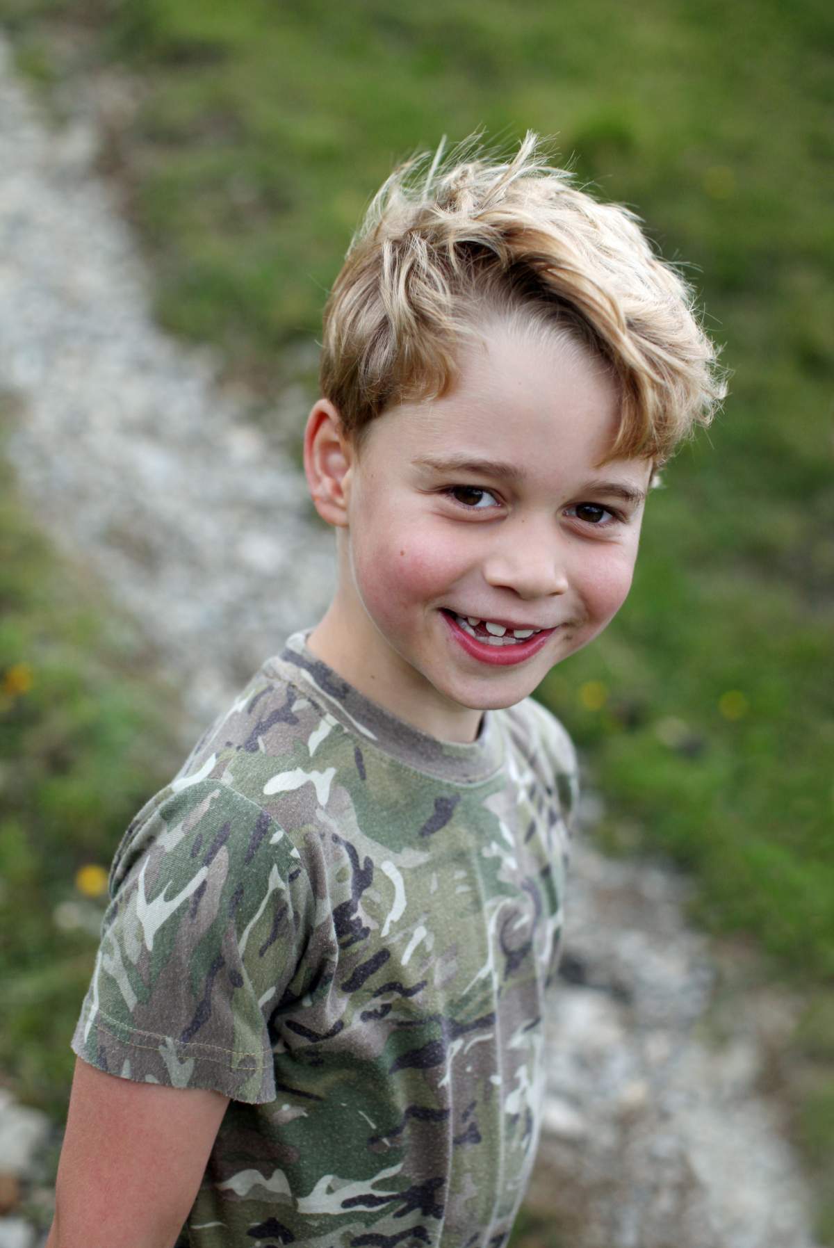 Britain's Prince George, whose seventh birthday is on Wednesday, is seen in this picture taken by his mother, the Duchess of Cambridge, earlier this month and released July 21, 2020. 