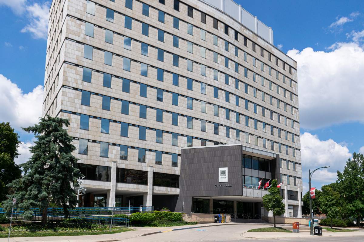 FILE - London, Ont., city hall on June 28, 2020.