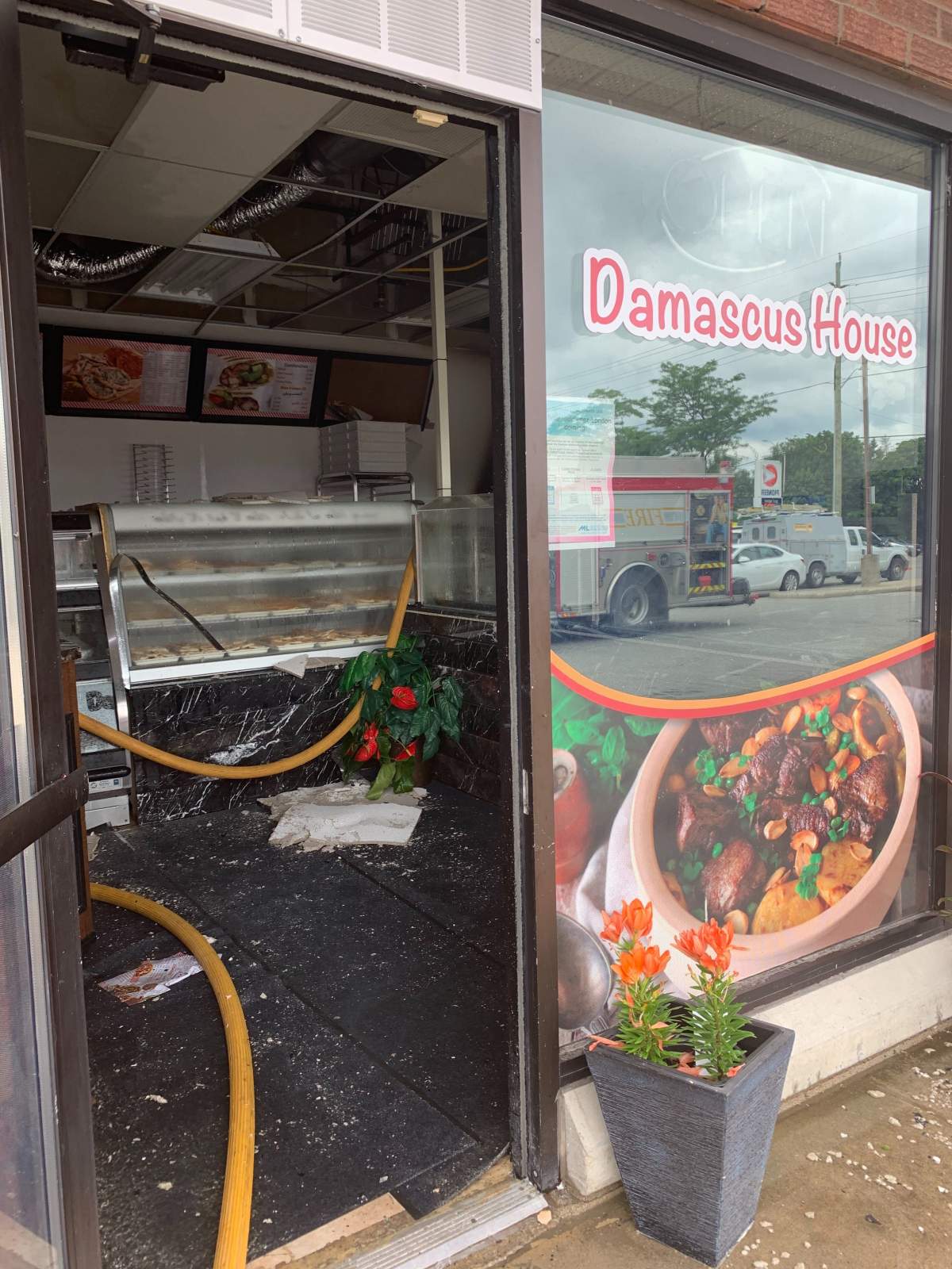 Damage to Damascus House following a fire on July 22, 2020.