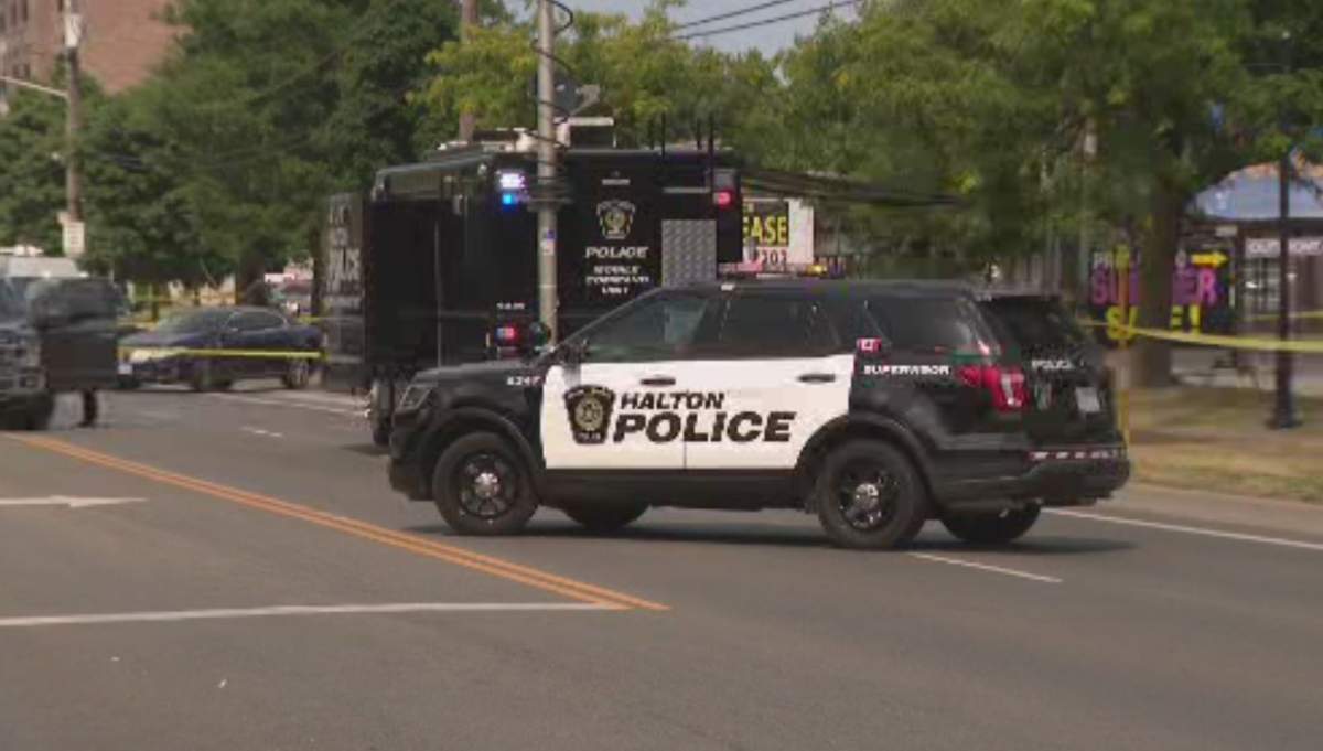 Police in Burlington say two people were shot near a plaza on Plains Road East south of King Road on July 10, 2020. One of the men, identified as Pat Musitano, died on scene.