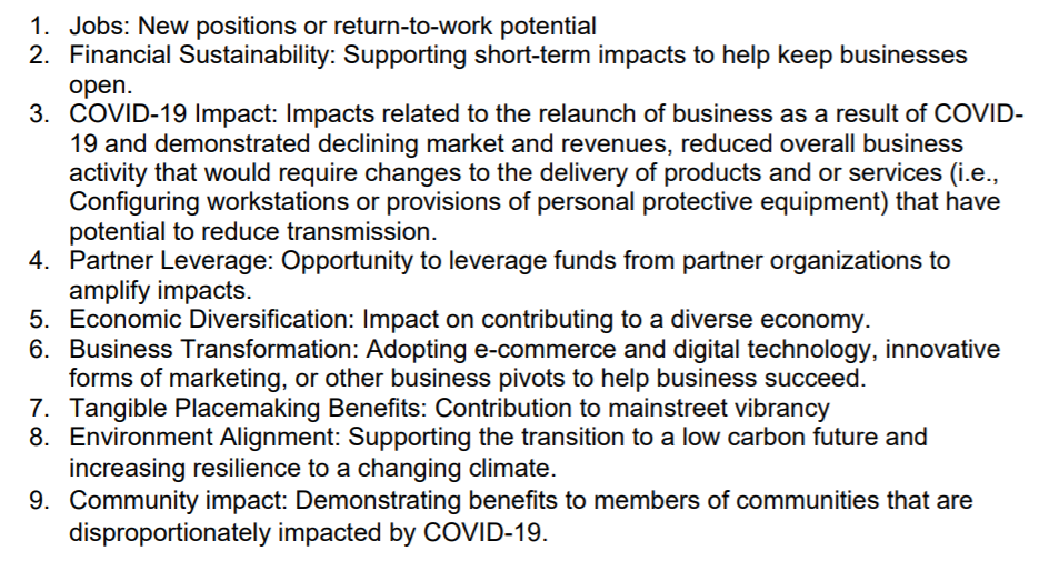 Nine criteria were listed in the report approved by the executive committee.