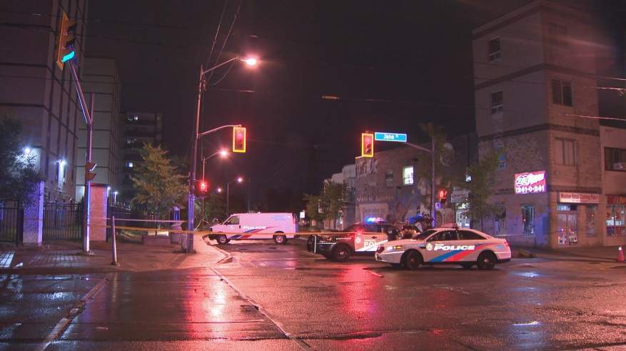The shooting happened near Jane Street and Woolner Avenue at around 10:20 p.m. on Friday.