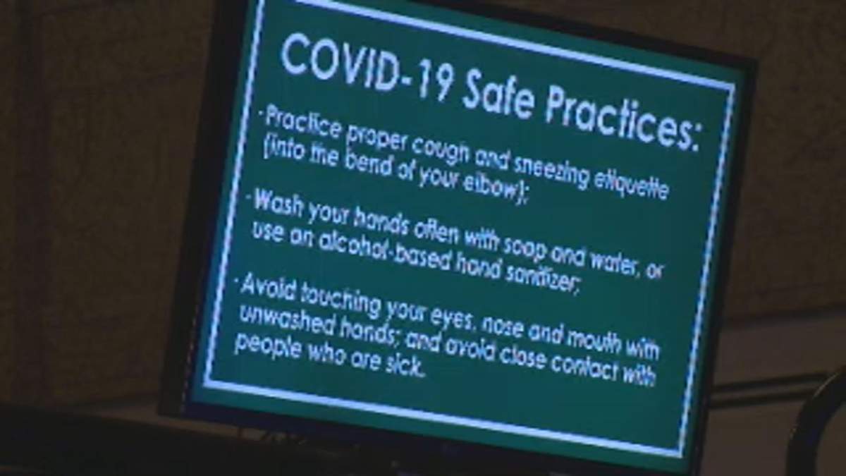 A sign at Casino Regina with information on how to stay safe while gaming.