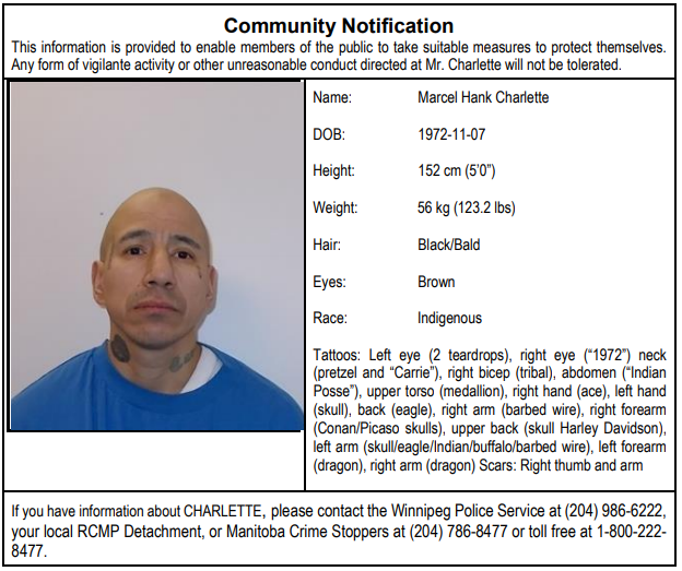 Convicted sex offender released into Winnipeg has lengthy rap sheet, say police - image