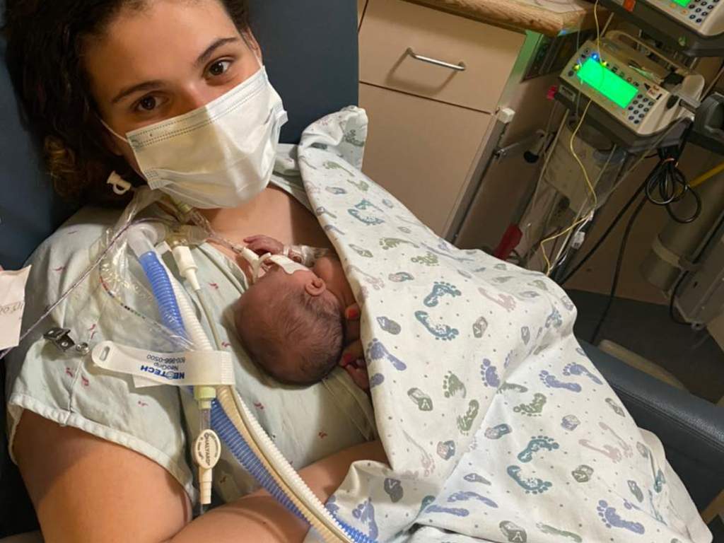 Rocio Casalduc, 20, gave birth to her second child while in a medically induced coronavirus coma.