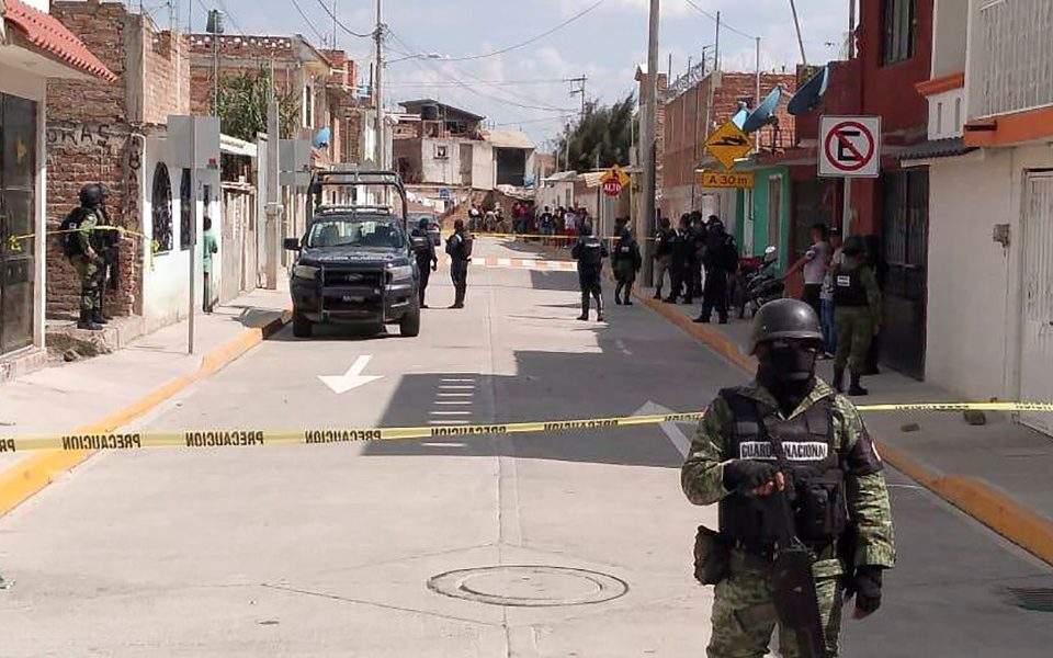 Members of the National Guard protect the area where 10 people were killed in the municipality of Irapuato, Guanajuato state, Mexico, June 6, 2020. Twenty-four more people were killed in a shooting at a drug rehab facility in Irapuato on July 1, 2020, though it was not immediately clear if it was the same facility as the June attack.