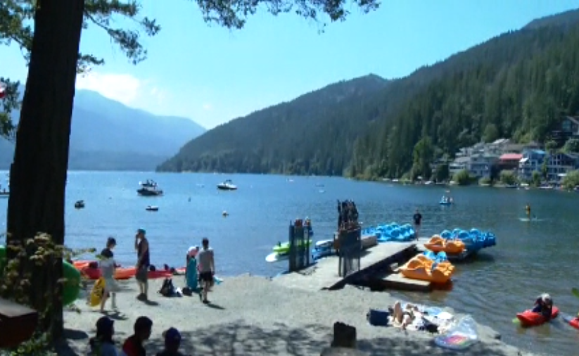 People cool off at Cultus Lake in Chilliwack.