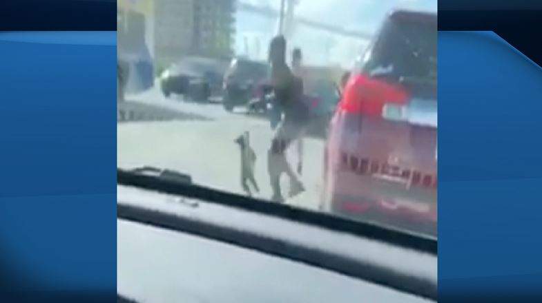 Police say the fight started after two women in one vehicle confronted the two others in the second vehicle after allegedly being cut off in a drive-thru.