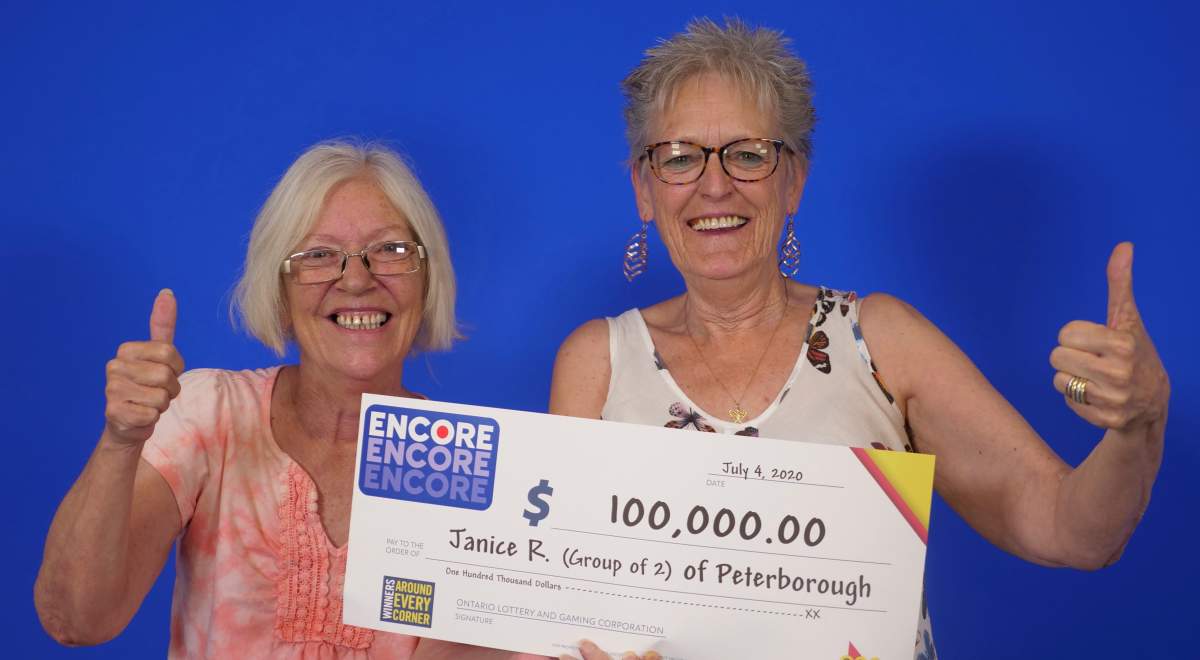 Janice Ross and Lennie Sweeting of Peterborough won $100,000 in the Lotto 6/49 Encore Draw in April. 