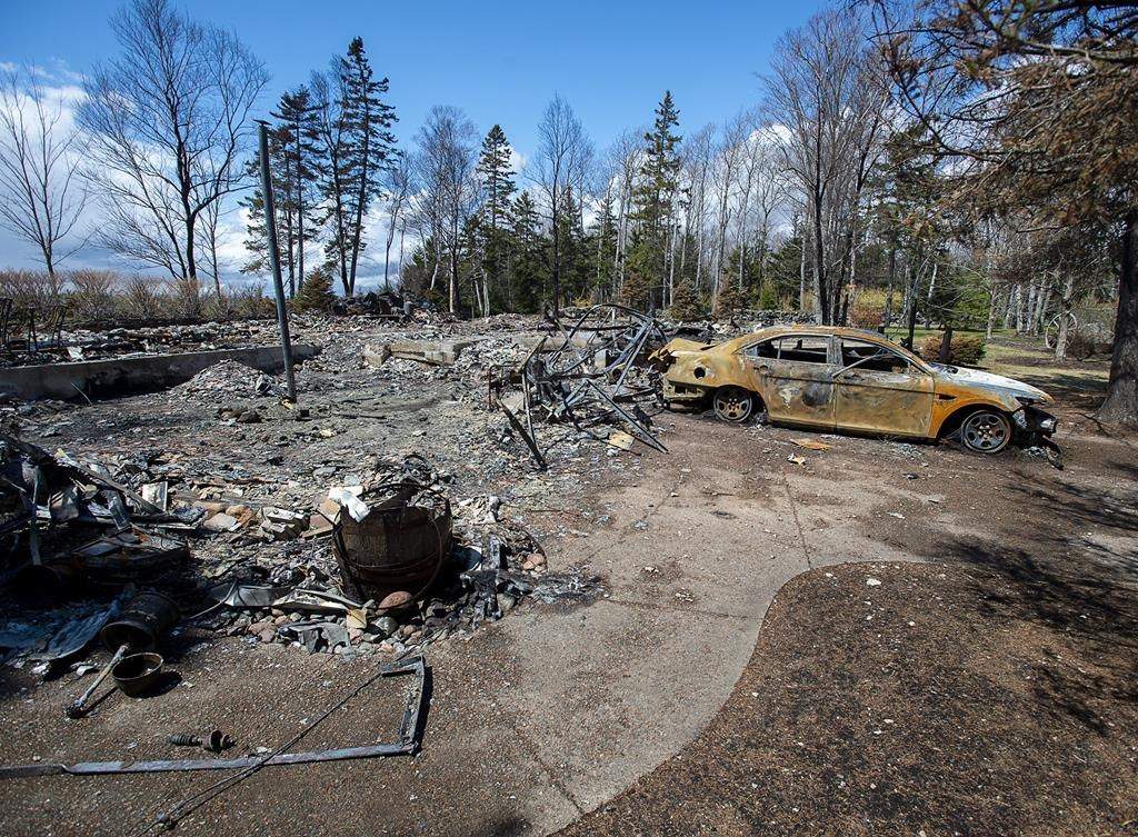 A fire-destroyed property registered to Gabriel Wortman at 200 Portapique Beach Road is seen in Portapique, N.S., Friday, May 8, 2020. THE CANADIAN PRESS/Andrew Vaughan