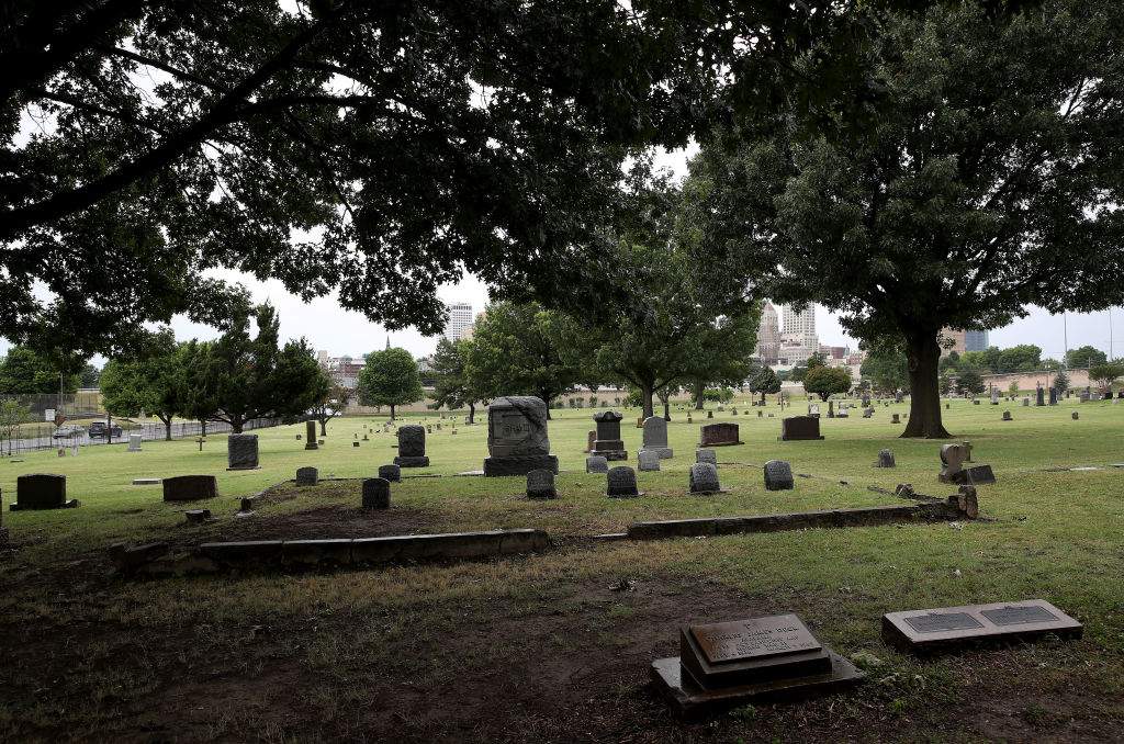 The Oaklawn Cemetery is seen on June 19, 2020 in Tulsa, Okla.