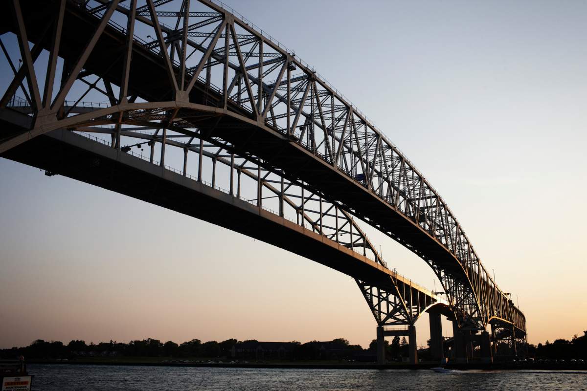 Blue Water Bridge from the Sarnia, Ont., side.