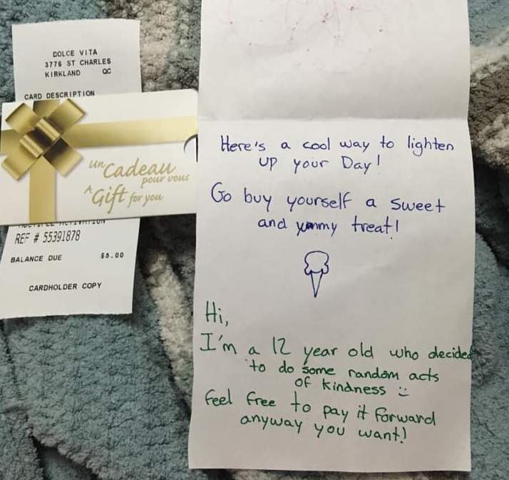 Coronavirus: Anonymous 12-year-old Montrealer gives out gift certificates to lift people’s spirits - image
