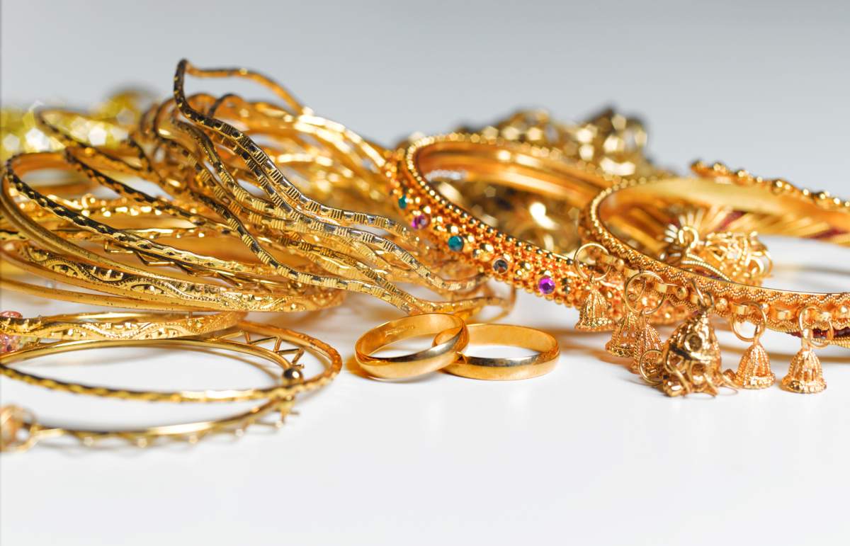Gold jewelry.