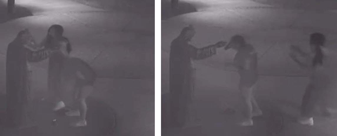 Calgary police are searching for the suspects involved in vandalizing a statue in the city’s southwest on July 14.