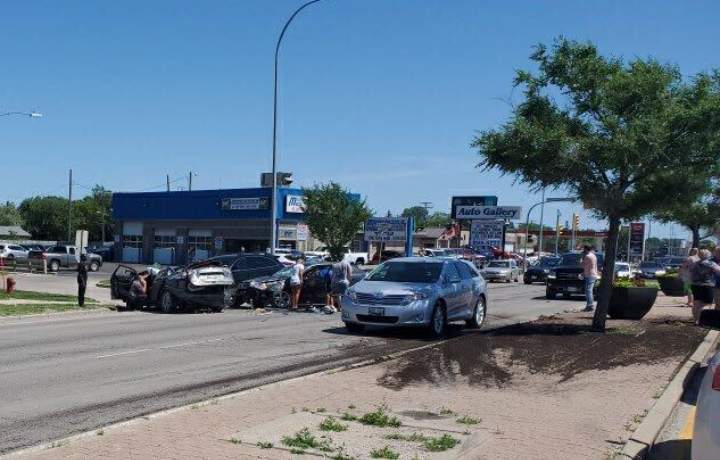 A serious crash on Portage Avenue near the west Perimeter highway closed Portage Avenue in both directions.