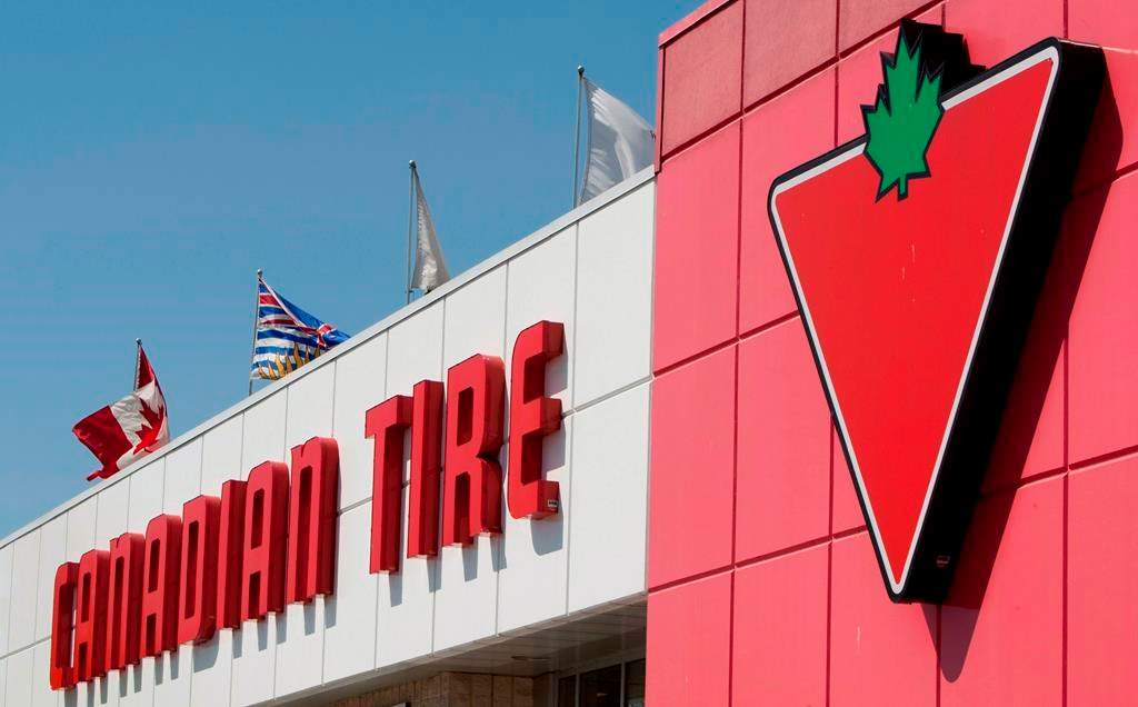 A Canadian Tire store is seen in North Vancouver, B.C. on May 10, 2012. A Canadian Tire outlet in New Brunswick is packing its aisles with Christmas products in the height of summer. A store in Moncton has replaced wicker sofas and parasols with ornaments and artificial trees after a run on outdoor furniture during the COVID-19 pandemic.