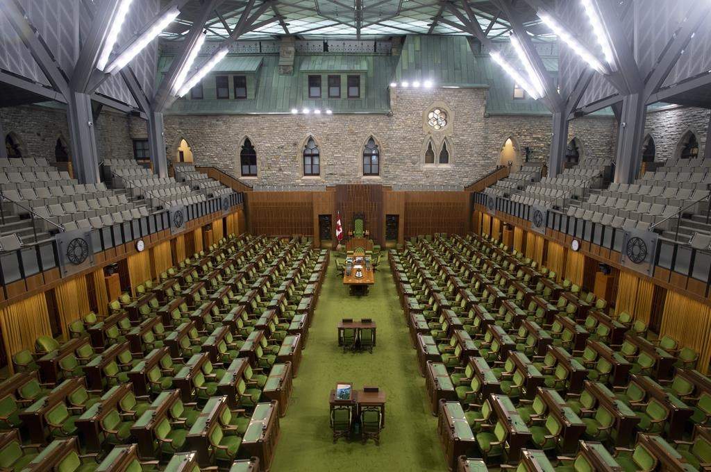 The House of Commons chamber is seen empty, Wednesday April 8, 2020 in Ottawa. 