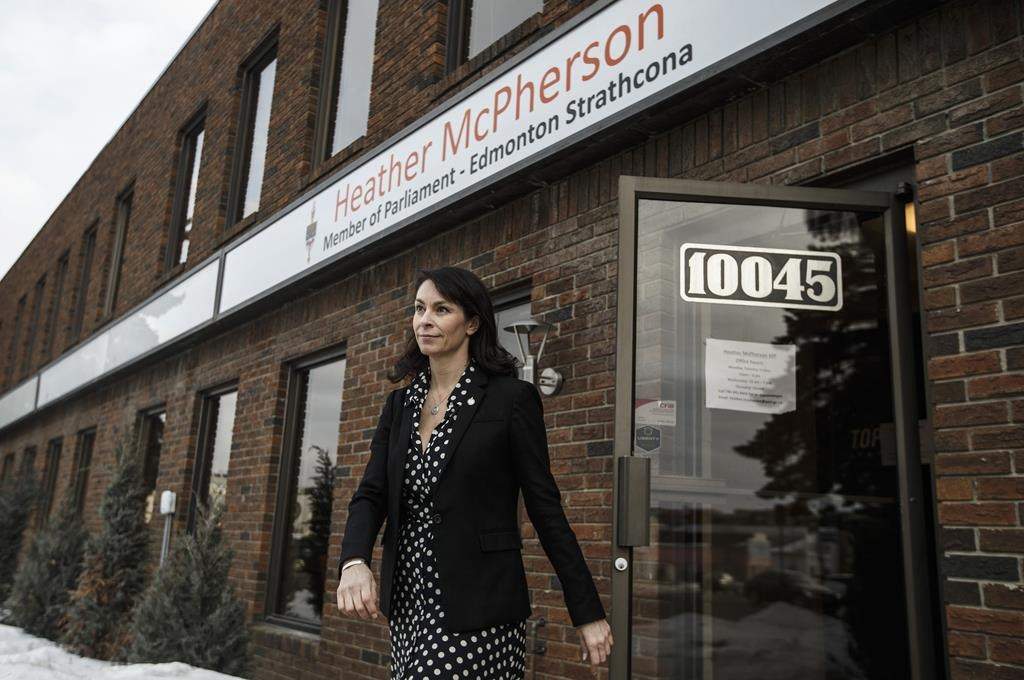 NDP MP Heather McPherson pictured in Edmonton on Friday, March 6, 2020. Alberta's only NDP member of Parliament says she's disappointed some of the province's Conservative MPs haven't been participating in virtual House of Commons special COVID-19 committee meetings. THE CANADIAN PRESS/Jason Franson.