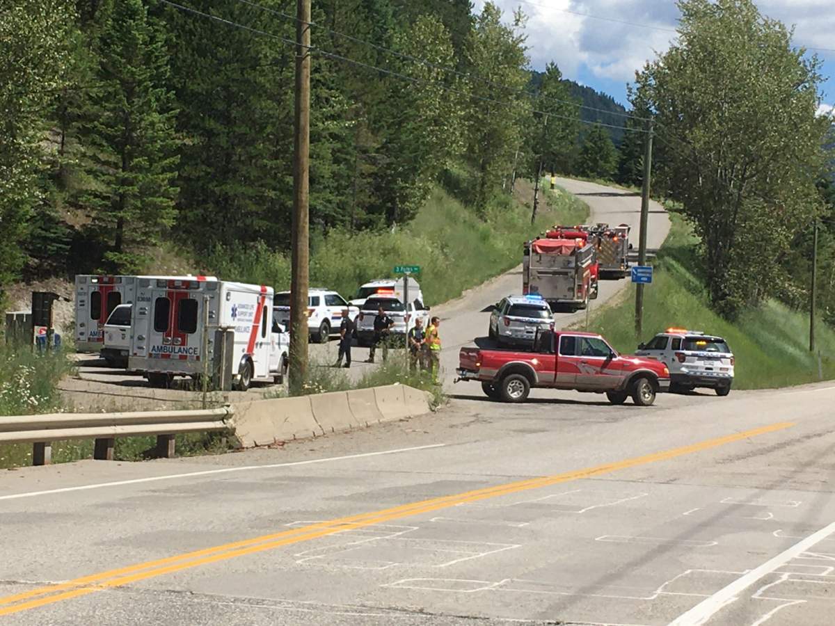 RCMP say the three campers narrowly escaped after being trapped inside the burning travel trailer on Thursday afternoon.
