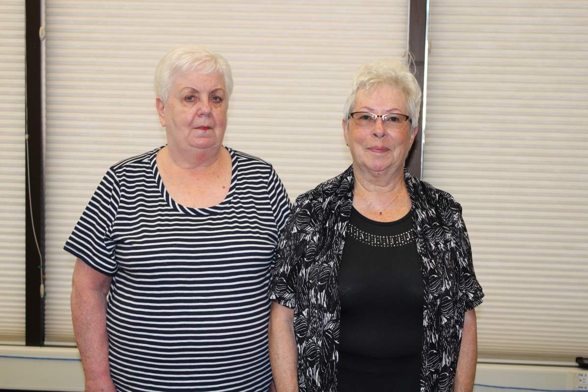 Marie Saltel and Karen Roche are members of a group of six nursing home co-workers who won a $5-million lottery prize.