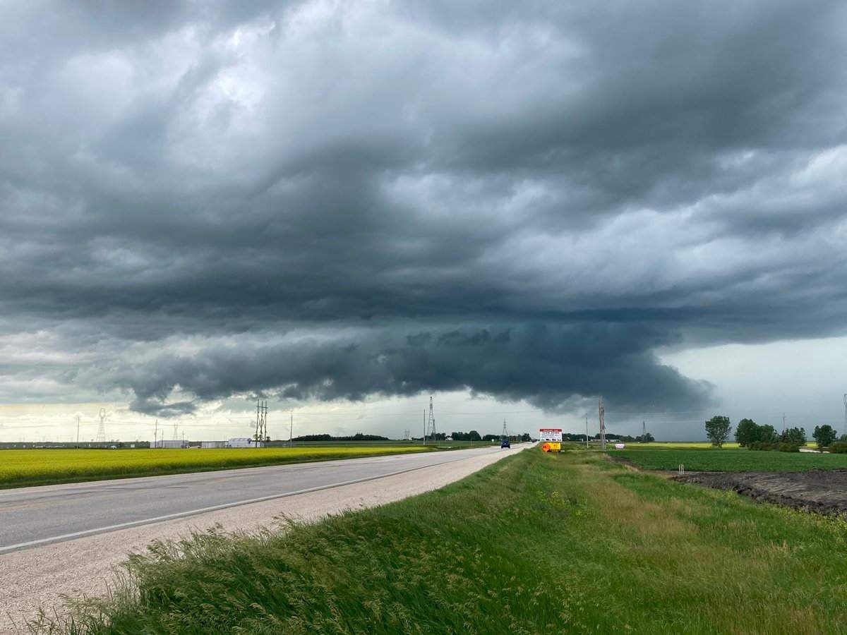 Storm clouds gather just west of Oak Bluff, Man., on Sunday, July 5, 2020. 