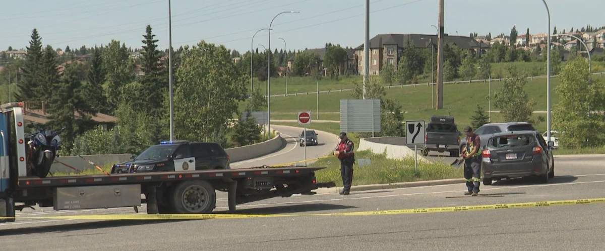 A man was injured in a motorcycle crash in southwest Calgary on Saturday, July 11, 2020.