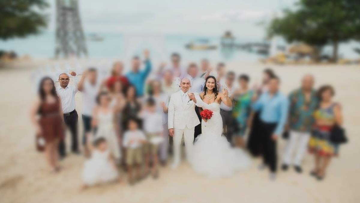 Alleged drug trafficker and Santos family friend Jay Santos, on the far left, at Vivian and Jeffrey Santos’ destination wedding.